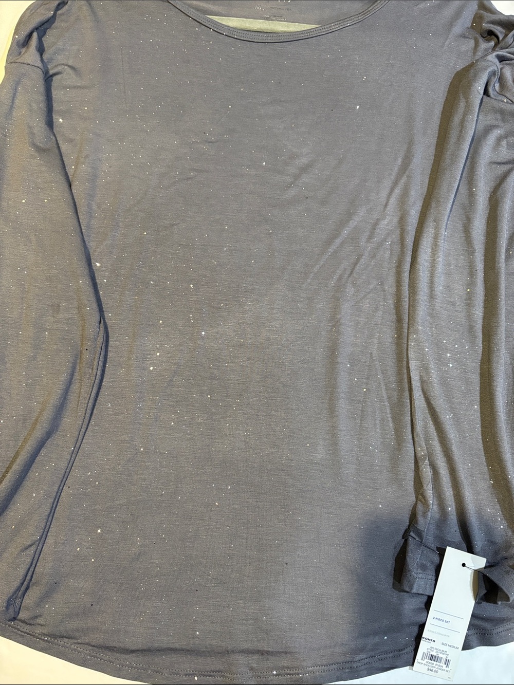 Apt. 9 Glitter PJ Set Long Sleeve Women’s  Cozy Lounge Sparkling Sleepwear NWT - Picture 6 of 8